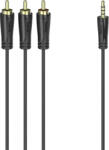 Hama Cablu audio Jack 3.5mm - RCA HAMA 205154, 1.5m, placat aur, negru (4047443434630)