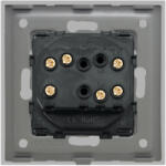 Luxion Intrerupator Dublu Cap Scara Mecanic LUXION cu Rama din Sticla Gri (LX-MP005GF-GY)