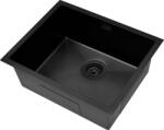 Ruvetti Stelio chiuveta din oțel cu sifon 54x44 cm negru 5001S_PVD_BL60_P (5001SPVDBL60P) Chiuveta