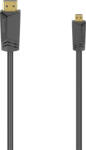 Hama Cablu HDMI - micro HDMI Ethernet HAMA 205016, 1.5m, 4K, placat aur, negru (4047443438621)