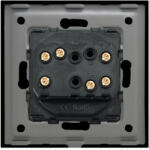 Luxion Intrerupator Dublu Cap Scara Mecanic LUXION cu Rama din Sticla Negru (LX-MP005GF-B)