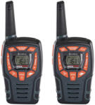 Cobra AM855 walkie-talkie állomás készlet, Hatótáv akár 10 km, 16 csatorna és 121 privát kód, Robusztus kialakítás, Vízálló (IPX2), LED zseblámpa, Töltő dokkoló, 6 akkumulátor