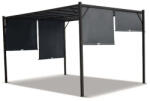  Pergola, Santorini, szürke, 300 × 400 cm, magasság: 225 cm, acél szerkezet, visszahúzható poliészter oldalpanelekkel, időjárásálló (3EXN0060)