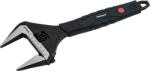 Fortum állítható villáskulcs, 300mm/12", 0-60mm nyílás, CrV, foszfátozott, gumírozott markolat