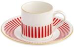 Hermia Coffee Cup Set (4 Pieces) White Gold Red Alya - Red