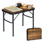 Homelux Masă pliabilă de camping în formă de valiză, 60x40 cm, stejar patinat (SMI-CT604-16)