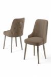 Hanah Home Chair Set (2 Pieces) Cappuccino Chrome Newa - Cappuccino, Chrome