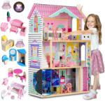 RicoKids Căsuță de păpuși din lemn cu lift și lampă LED (J-7829) Casuta papusi