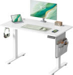 SONGMICS Elektromos állítható íróasztal, memória, USB-C, felhő fehér, 100 x 60 x 71-120 cm (LSD130WZ01)