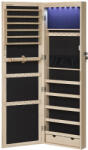 SONGMICS Ékszeres szekrény, tükrös, falra vagy ajtóra szerelhető, tölgy, 37 x 10 x 120 cm (JJC093M01)