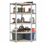 SONGMICS Sarok polcos állvány, 5 szintes, fém, fekete, 70 x 70 x 180 cm (GLR080E01V1)
