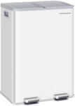 SONGMICS Szemetes kuka, 2 x 30 L, pedálos, lágyan záródó, fehér, 48 x 38 x 67 cm (LTB741W02)