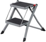 SONGMICS Fellépő létra, összecsukható, 2 fokos, csúszásmentes, 150 kg-ig, szürke, fekete (GSL002GY01)