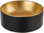 INVENA KETO mosdókagyló, kerek, asztali, átmérő 42 cm, fekete-arany, PVD/Waterplating (CE-14-017-C)