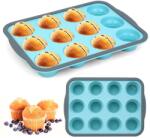 LYIMCHONG Szilikon muffin sütőforma 12 darabhoz tapadásmentes bevonattal fém kerettel cupcake és brownie formákhoz