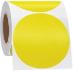 hycodest kerek direkt termál öntapadós címke, 76 mm, sárga, 350 db