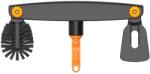 Fiskars OneClick Ereszcsatorna-tisztító fejegység kaparóval és kefével, állítható szöggel, fekete/narancs, 1080698 (1080698)