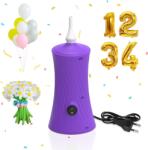 PlusFive elektromos ballonpumpa 30W, csendes mini légszivattyú - lila