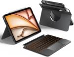 HOU iPad Air 11 (M2/M3) mágneses billentyűzetes tok touchpaddal, háttérvilágítással - fekete