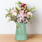 Belle Vous fém kancsó váza vintage shabby chic stílusban - olajzöld - 17, 5 cm