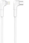 Maxlife MXUC-09 USB kábel, USB-C - Lightning, (1 méter 27W), fehér (2 derékszögű csatlakozóval)