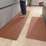 CE Konyhai csúszásgátló szőnyeg 2db 45x75 44x150 cm Barna Pvc (B0CF1WK3VC)