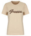 Guess Rövid ujjú pólók SS CN BEADS SCRIPT TEE Bézs EU L