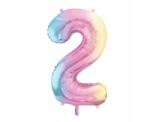 PartyDeco Fólia Lufi 2 Pasztell Szivárványos 86CM