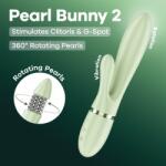Satisfyer Vibrator Rabbit Satisfyer Pearl Bunny 2, Perle Rotative 360°, 12 Vibratii, 12 Rotatii, USB, 21.5 cm Vibrator