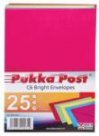 PUKKA PAD Boríték, C6, enyvezett, PUKKA PAD ˝Bright˝, vegyes színek