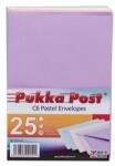 PUKKA PAD Boríték, C6, enyvezett, PUKKA PAD ˝Pastel˝, vegyes színek