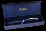 Pentel Zseléstoll, 0, 35 mm, rotációs, diplomatakék tolltest, PENTEL ˝EnerGel BL-2007˝ fekete, ajándék kék betéttel