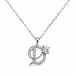 Borealy Colier cu Pandantiv Litera D , Eleganta Personalizata cu Cristale Stralucitoare (FL152)