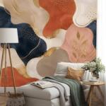 Dovido Tapet frunze aurii abstracte în stil glamour - 196x132