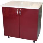 Spectral Mobila Masca pentru chiuveta cu 2 usi 80 cm Zebra, Wenge/MDF Rosu, cu blat Travertin, 80 x 85 x 60 cm