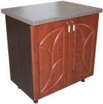Spectral Mobila Masca pentru chiuveta cu 2 usi 80 cm Zebra, Wenge/MDF Cedru Frunza, cu blat Beton 80 x 85 x 60