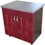 Spectral Mobila Masca pentru chiuveta cu 2 usi 80 cm Zebra, wenge/MDF Rosu Tulip, cu blat Beton, 80 x 85 x 60 cm