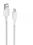 Anker Cablu alimentare si date Anker, USB-A (T) la USB Type-C (T), 0.9m rata transfer 480 Mbps, invelis nylon, braided, Alb, "A81H5G21 (A81F5G21)
