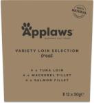 Applaws Cat Multipack 12 x 30 g, mix de gustări cu fâșii de carne fragedă și fileuri pentru pisici