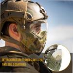 OneTigris Védősisak Levehető Arcmaszkkal és Páramentes Szemüveggel - Paintball és Airsoft Játékokhoz, Cosplay Használatra, 52-60 cm Fejmérethez