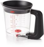 OXO Good Grips Zsírelválasztó Kanna Pecsenyeléhez, 1 L, Átlátszó, Szilikon Szeleppel, Beépített Szűrővel, Mosogatógépben Mosható