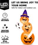 Joiedomi Halloween felfújható dekoráció, tök és szellem boszorkánykalappal, LED - 180 cm