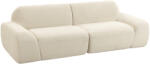 HOMCOM Canapea 3 locuri din chenille 244 cm, canapea modernă pentru living, șezut și brațare late, arcuri individuale (pocket), crem | Aosom Romania (83B-987V00CW) Canapea