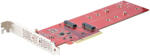 StarTech DUAL-M2-PCIE-CARD-B, PCIe, M. 2, PCIe 4.0, Vörös, 6493014 ó, 7, 8 Gbit/s (DUAL-M2-PCIE-CARD-B)
