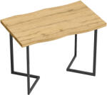 HomCom Masă de Dining pentru 2 Persoane cu Blat Gros Picioare Metalice Stil Modern 110x67x75, 5 cm Stejar | Aosom Romania (83A-552V80AK)
