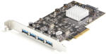 StarTech PEXUSB314A2V2, PCIe, USB 3.2 Gen 2 (3.1 Gen 2), PCIe 3.0, SATA 15-tűs, Fekete, Fémes, 40000 ó (PEXUSB314A2V2)