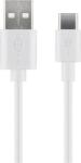 Goobay USB 2.0 A - USB C apa-apa kábel, adat es toltes, max 3A, 2m, fehér (RB59130)
