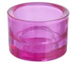 Svícen Suport de lumânare din sticlă roz pentru lumânare tip pastilă, 57x83 mm