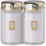  Lumânare de cimitir cu capac 2 buc 120g ~1.5 zile presată albă