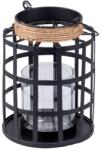  Lampă din sârmă metalică pentru lumânare, neagră 125x165mm